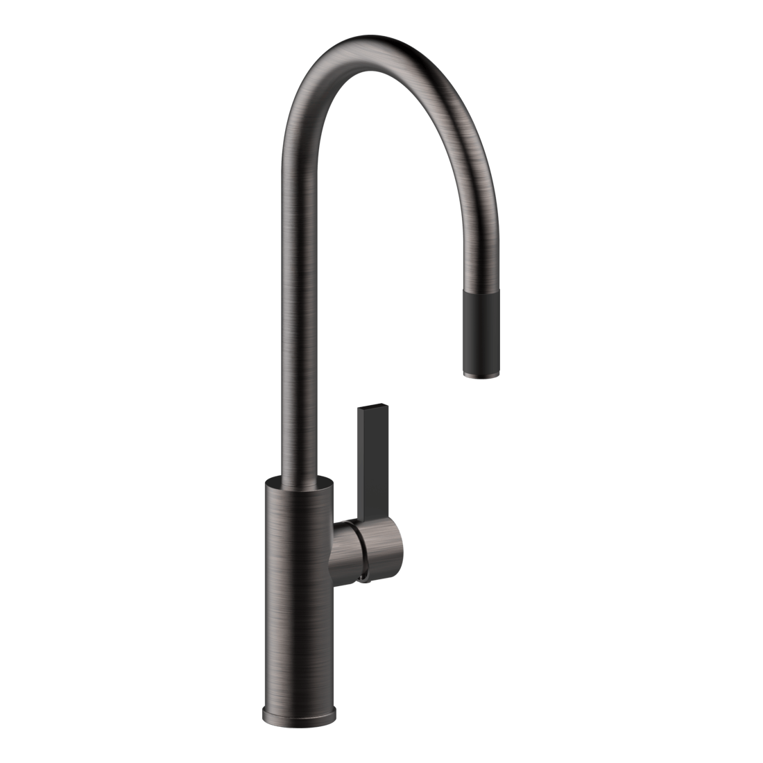 Armando Vicario LUZ-1 Black Brushed Nickel Lead Free Gooseneck Pull-Out Kitchen Mixer