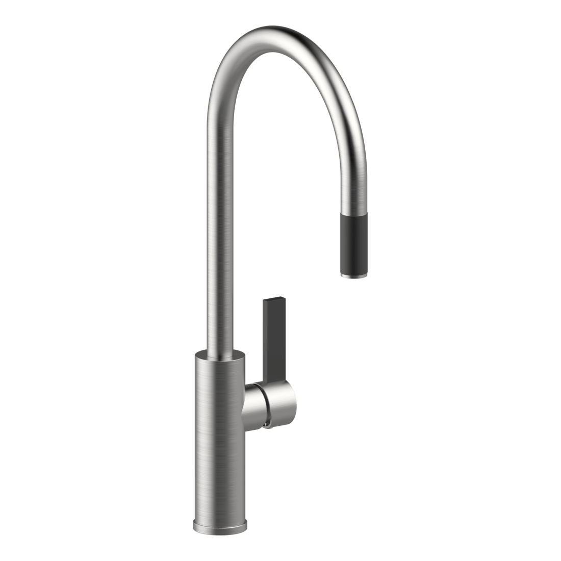 Armando Vicario LUZ-1 Brushed Nickel Lead Free Gooseneck Pull-Out Kitchen Mixer