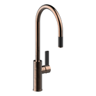 Armando Vicario LUZ-1 Natural Brass Lead Free Gooseneck Pull-Out Kitchen Mixer