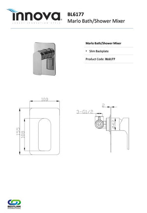 Innova BL6177 Marlo Bath/Shower Mixer