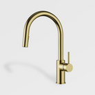 Innova BL9003BG Kova Gooseneck Kitchen Mixer with Pull-Out Spray - Brushed Gold