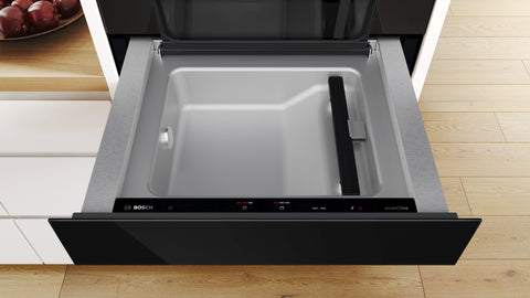Bosch BVE9101B1 Series 8 Black Glass 60cm Wide Built-In Vacuum Warming Drawer