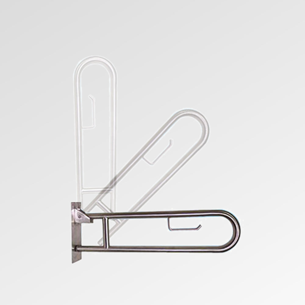 Innova DD10071 Bestcare Folding Grab Rail with Toilet Roll Holder - Brushed Stainless Steel