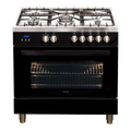 Artusi CAFG91B 90cm Freestanding Dual Fuel Cooker in Gloss Black