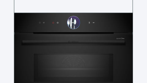 Bosch CMG936AB1A Series 8 Black Glass 60cm Wide Built-In Combination Microwave Oven