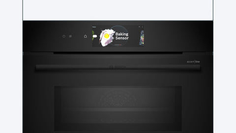 Bosch CMG978NB1A Series 8 Black Glass 60cm Wide Built-In Combination Microwave Oven