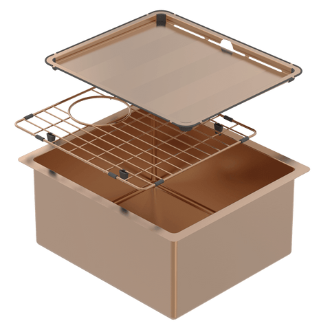 Abey CR340 Piazza 39cm Wide Square Bowl Sink