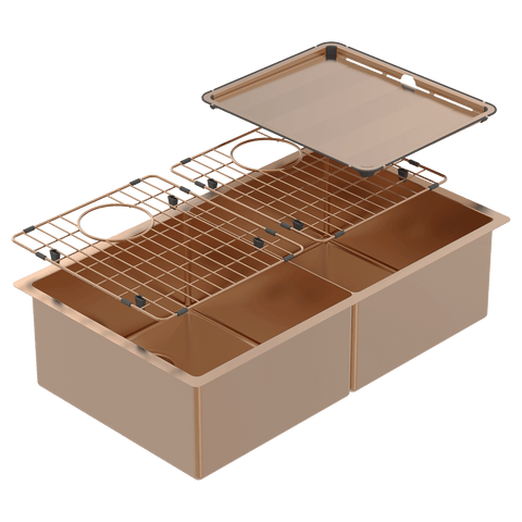 Abey CR340D Piazza 75cm Wide Double Square Bowl Sink