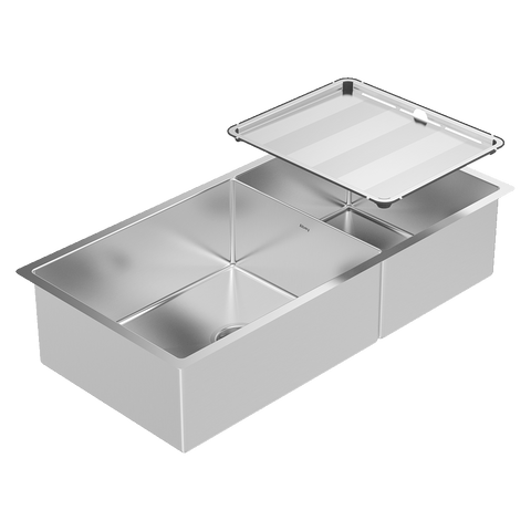 Abey CR500D Piazza 90cm Wide One & 3/4 Square Bowl Sink
