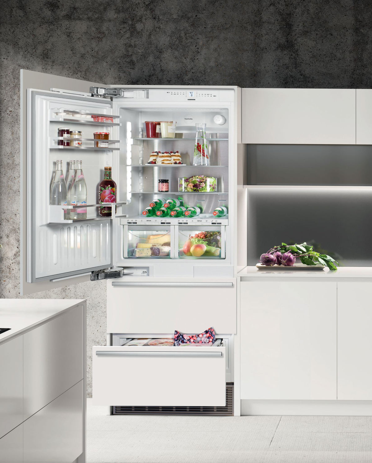 Liebherr ECBN 5066 refrigerator interior with open doors