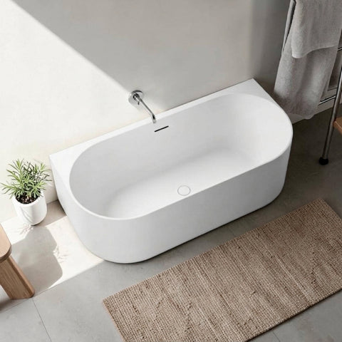 Kaskade VX27-1600 Back To Wall Stone Bath with Overflow