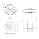 Parisi Bonola 46 Freestanding Pedestal Basin - Line Drawing
