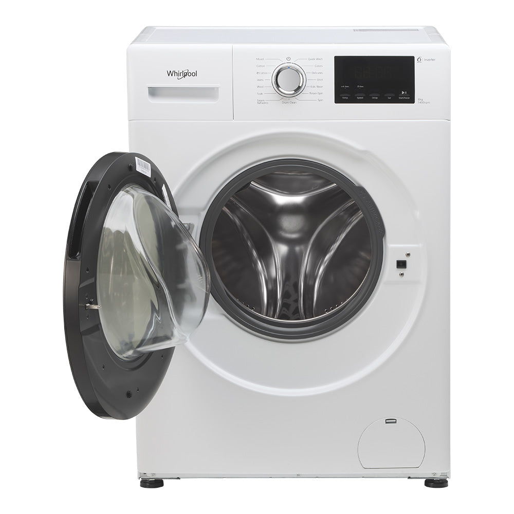 Whirlpool FWRB8012IW 8kg White Front Loader Washing Machine - Angle