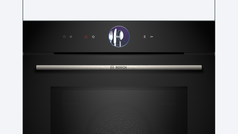Bosch HMG7761B1A Series 8 Black Glass 60cm Wide Built-In Oven With Microwave Function