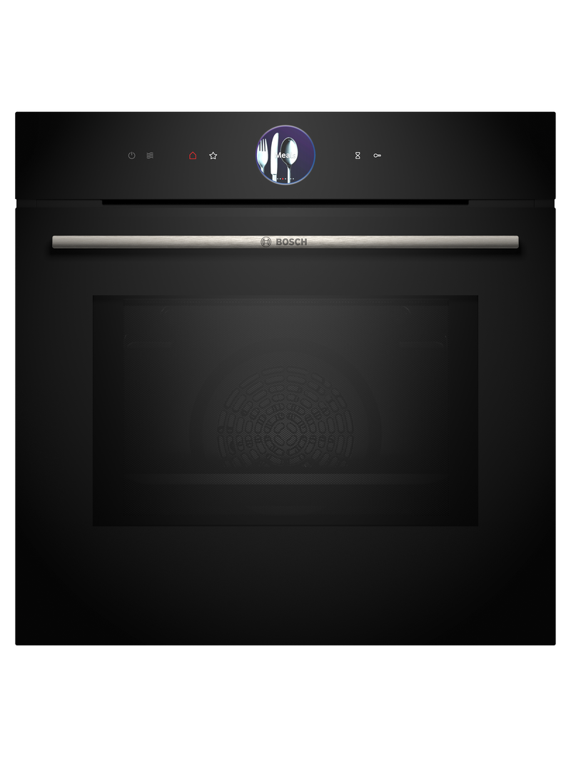 Bosch HMG7761B1A Series 8 Black Glass 60cm Wide Built-In Oven With Microwave Function