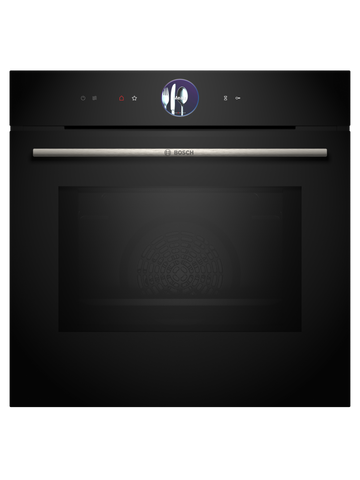 Bosch HMG7761B1A Series 8 Black Glass 60cm Wide Built-In Oven With Microwave Function