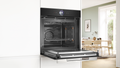Bosch HMG7761B1A Series 8 Black Glass 60cm Wide Built-In Oven With Microwave Function