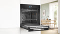 Bosch HNG978QB1A Series 8 Black Glass 60cm Wide Built-In Oven With Steam & Microwave Functions