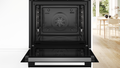 Bosch HRG572EB3A Series 6 Black Glass 60cm Wide Built-In Oven With Steam Function