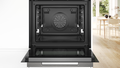 Bosch HRG776MB1A Series 8 Black Glass 60cm Wide Built-In Oven With Steam Function