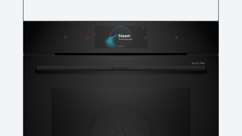 Bosch HRG978NB1A Series 8 Black Glass 60cm Wide Built-In Oven With Steam Function