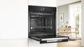 Bosch HRG978NB1A Series 8 Black Glass 60cm Wide Built-In Oven With Steam Function