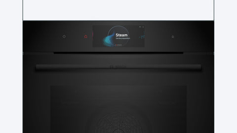Bosch HSG958DB1A Series 8 Black Glass 60cm Wide Built-In Oven With Steam Function