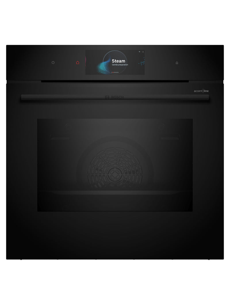 Bosch HSG958DB1A Series 8 Black Glass 60cm Wide Built-In Oven With Steam Function