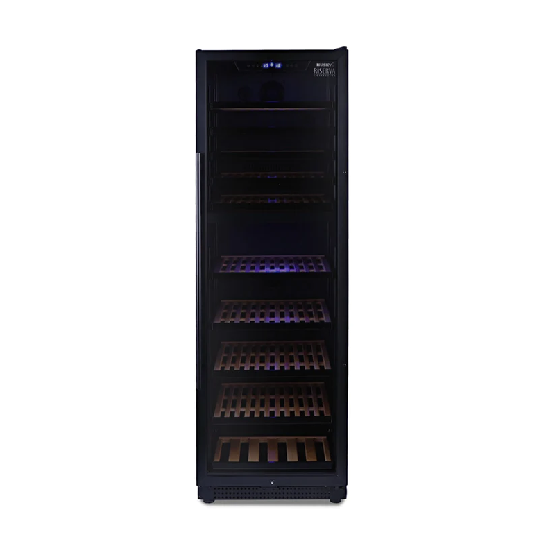 Husky HUSWS168DMBZY Riserva 450L Dual Zone Wine Fridge in Black