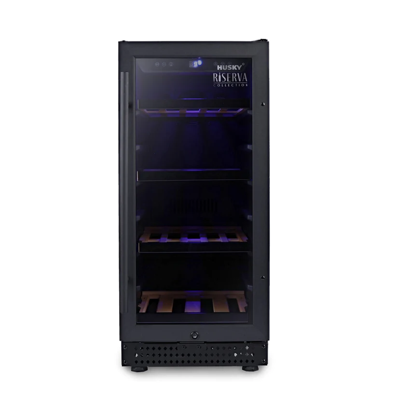 Husky HUSWS-33SMBZY Riserva 80L Single Zone Wine Fridge in Black