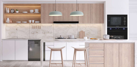 Kleenmaid RHSCK92 90cm wide Black Glass & Stainless Steel Wall Mounted Canopy Rangehood