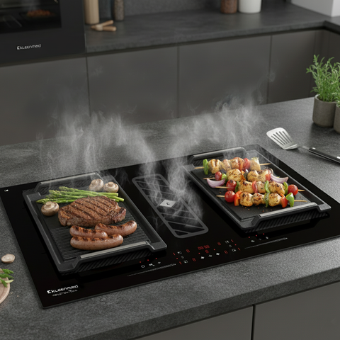 Kleenmaid ICTFX9042 90cm wide Induction Cooktop with Integrated Air Extraction System