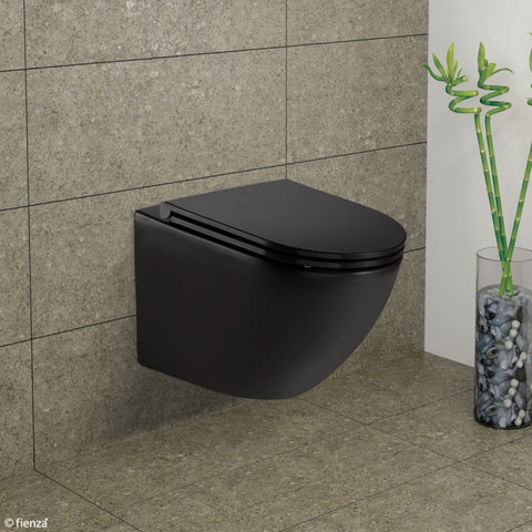 Fienza K2376MB Koko Matte Black Wall-Hung Toilet Suite