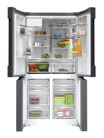 Bosch KFD96AXEAA Series 6 Black Stainless Steel Four Door Freestanding Fridge-Freezer
