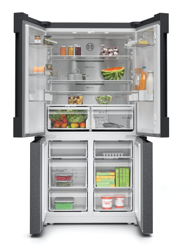 Bosch KFN96AXEAA Series 6 Black Stainless Steel Four Door Freestanding Fridge-Freezer
