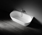 Kaskade Eleni VX105 170cm back-to-wall stone bath angled view