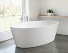 Kaskade VX15-1600 Lyka freestanding oval stone bath in bathroom setting