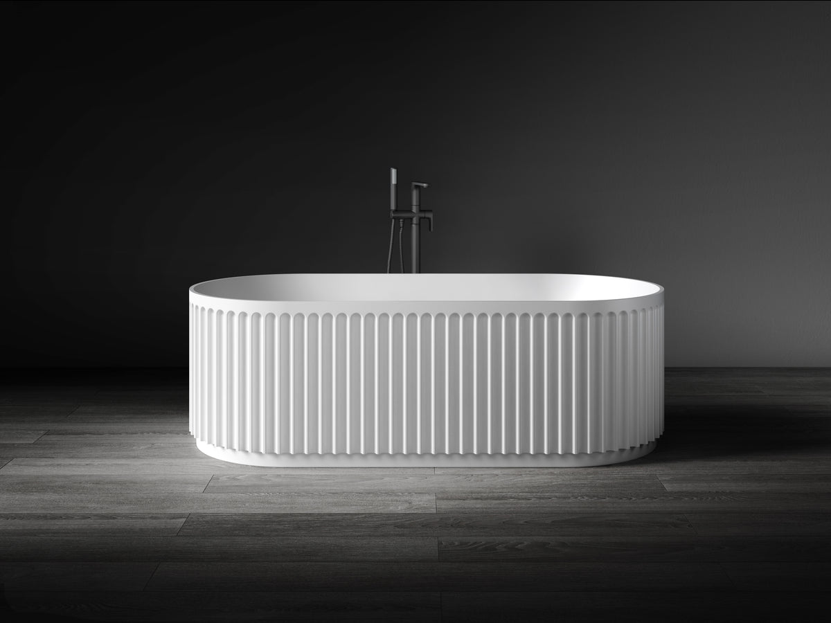 Kaskade Monroe VX16-1700 fluted stone bath lifestyle image 1
