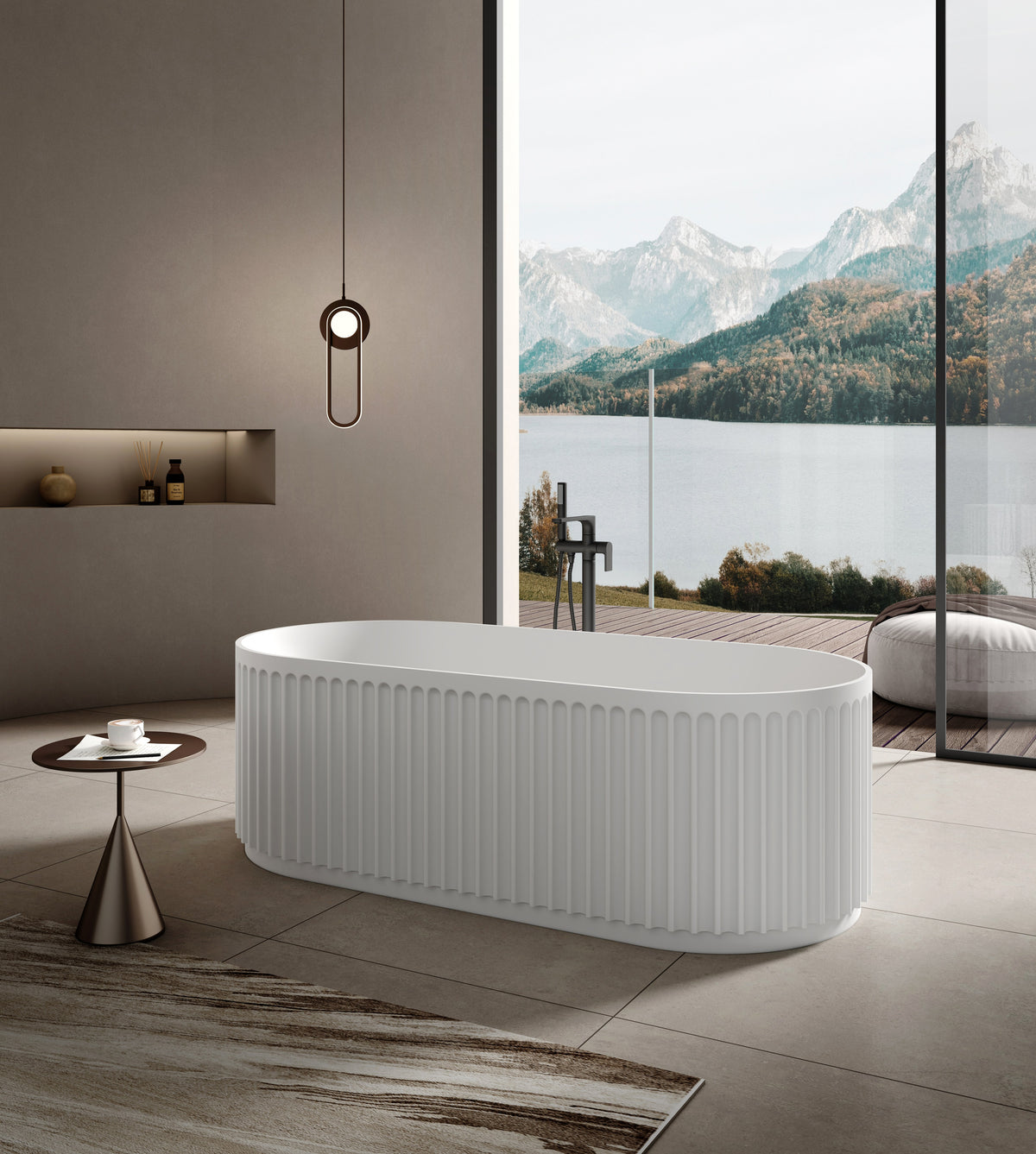 Kaskade Monroe VX16-1700 fluted stone bath lifestyle image 5