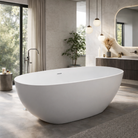 Kaskade Georgia freestanding stone bath in a contemporary bathroom