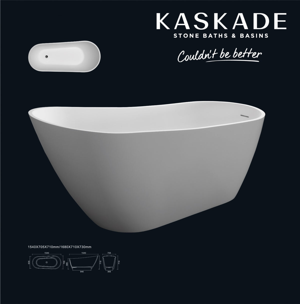 Kaskade Hannah freestanding stone bath product image