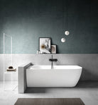 Kaskade Eleni VX99-1700 left-hand corner back-to-wall stone bath front view