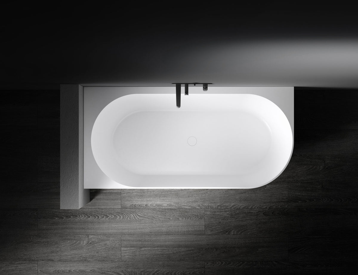 Kaskade Eleni VX99-1700 left-hand corner back-to-wall stone bath top view