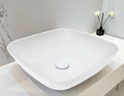 Kaskade VXA23-SQ400MW oval benchtop stone basin in Matte White