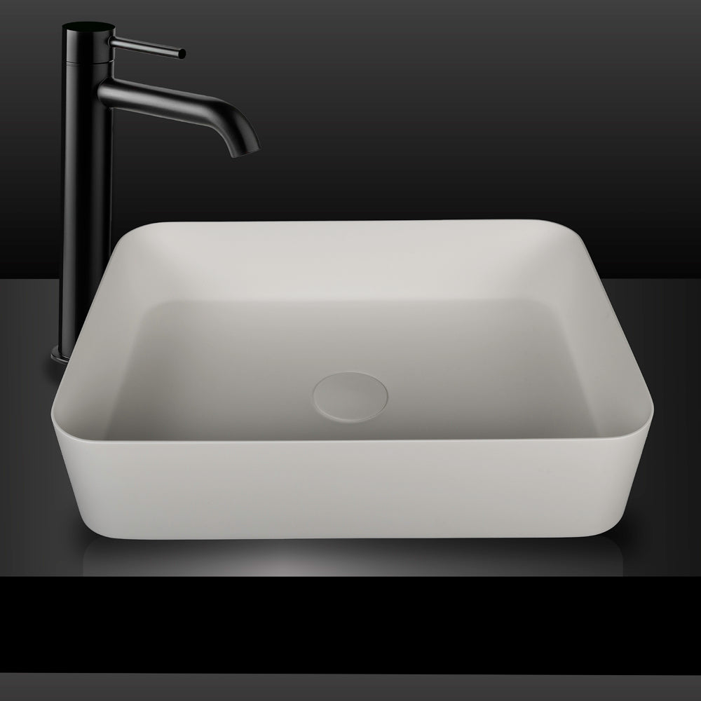 Kaskade VXA25 rectangular benchtop stone basin in Matte White