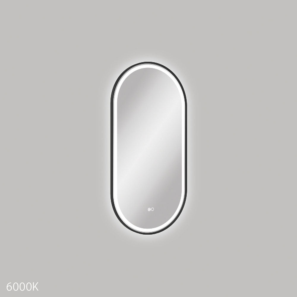 Fienza Empire LED Framed Pill Mirror - lit