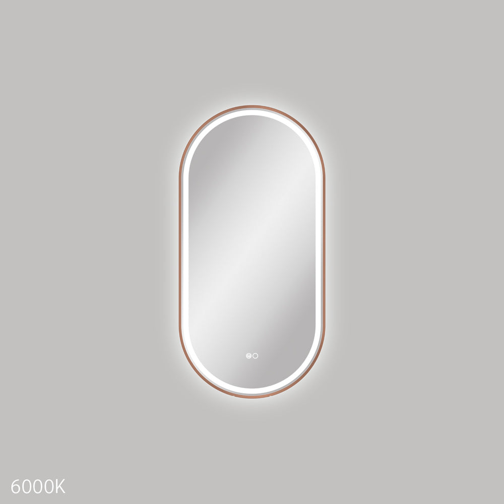 Fienza Empire LED Framed Pill Mirror 450 x 900mm - Brushed Copper