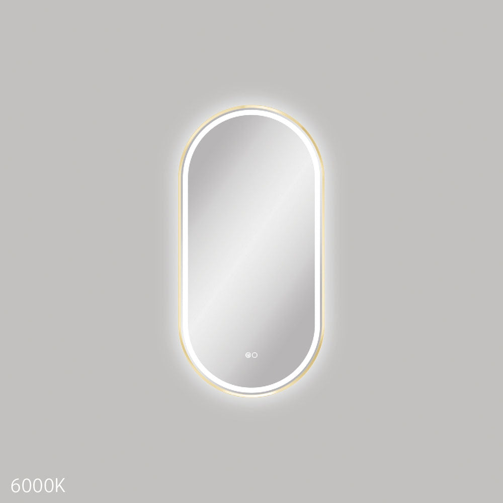 Fienza Empire LED Framed Pill Mirror 450 x 900mm - Urban Brass