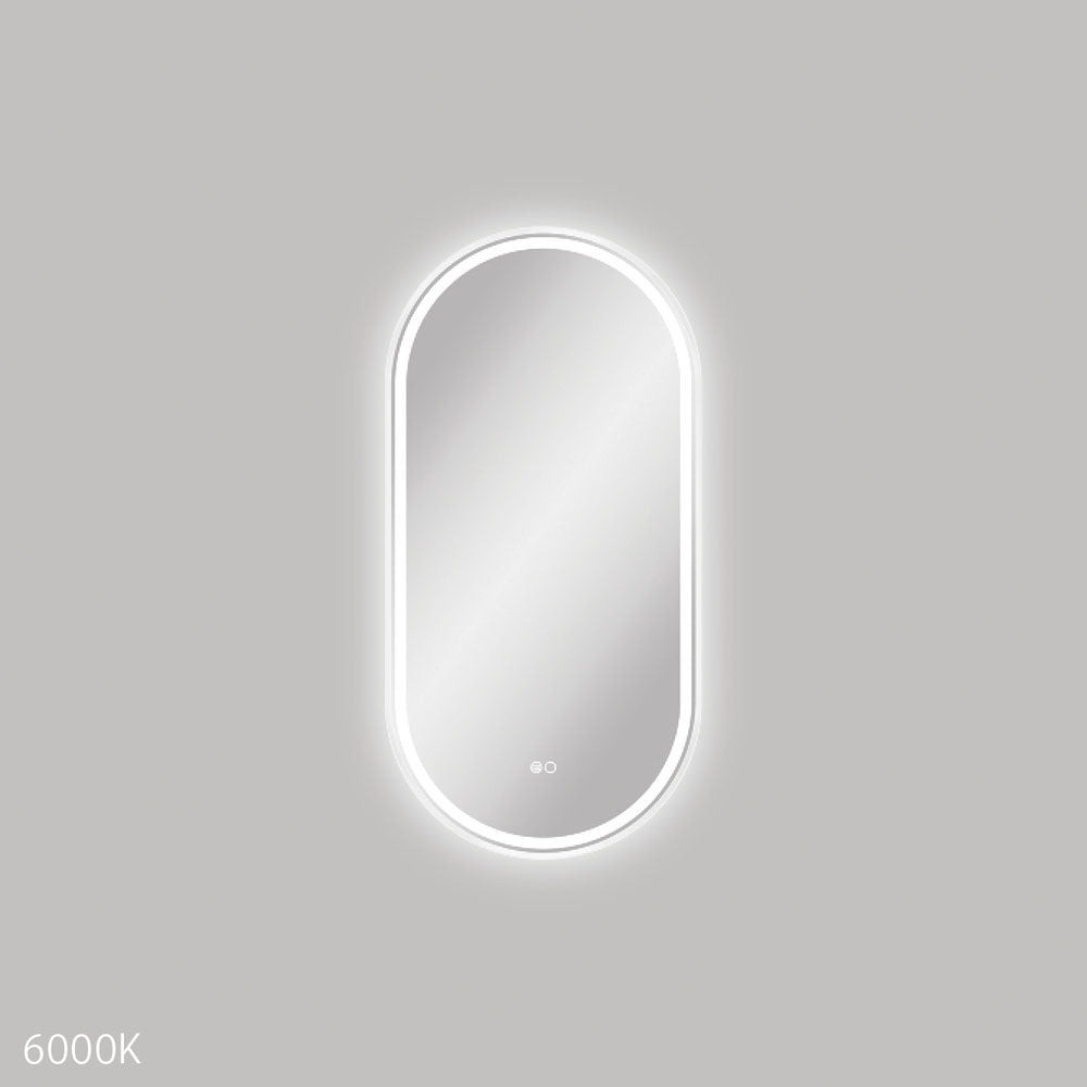 Fienza Empire LED Framed Pill Mirror 450 x 900mm - Matte White