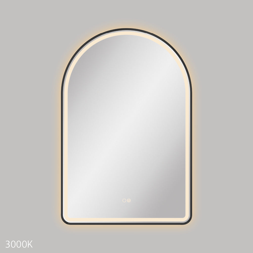 Fienza Valentina LED Framed Arched Mirror 600 x 900mm - bathroom
